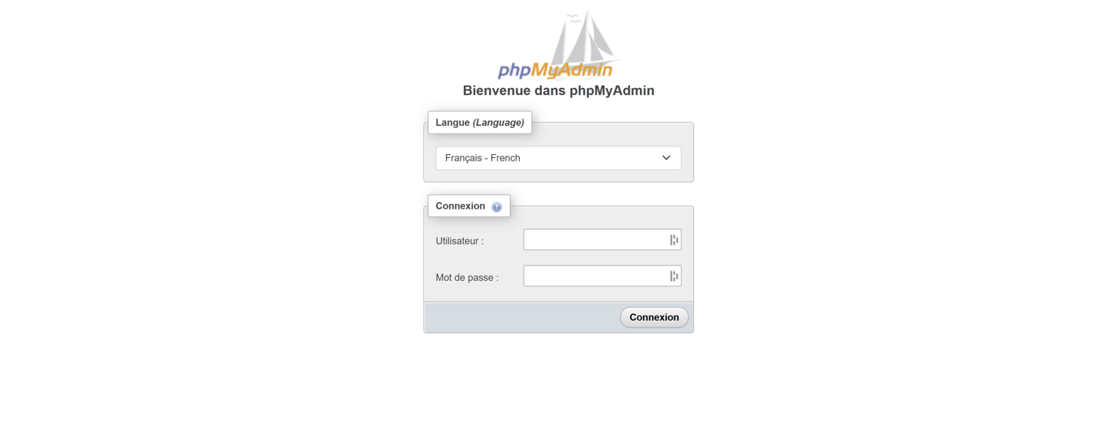 Connexion Phpmyadmin 1f49zh