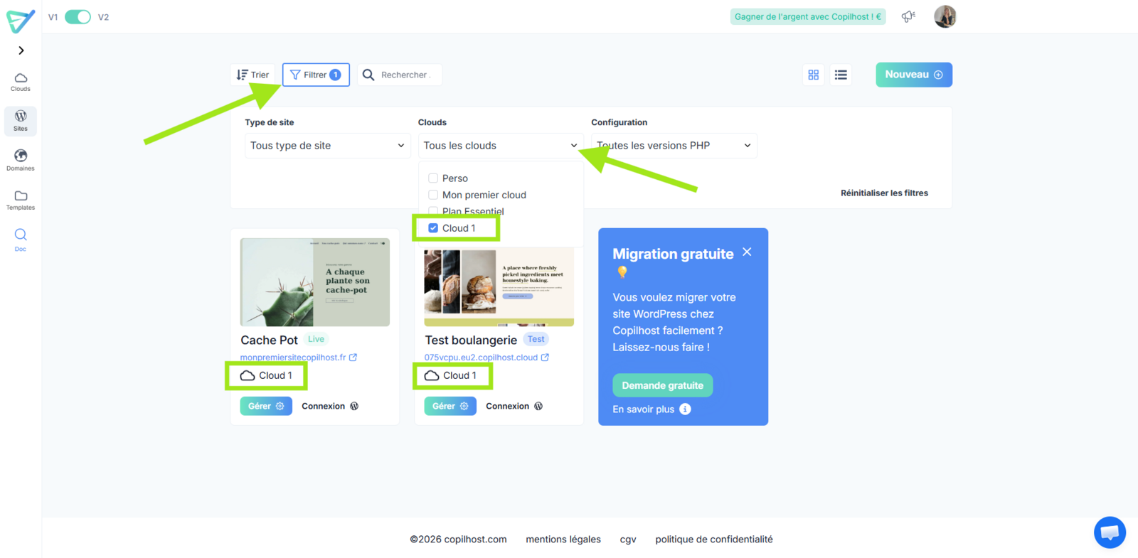 Filtrer Des Sites Par Cloud 63s90h