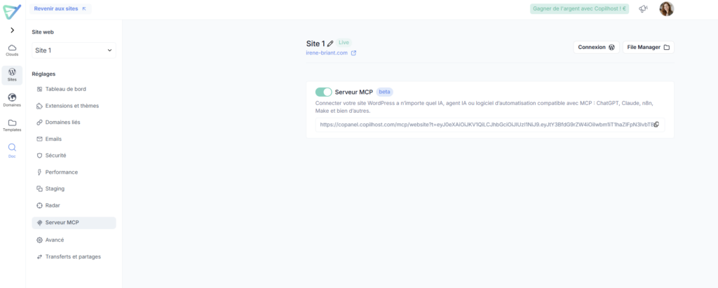 activer serveur mcp